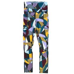 SmartWool Active 7/8 Tights Merino Wool Twilight Blue Mosaic Hike Sally Women XS